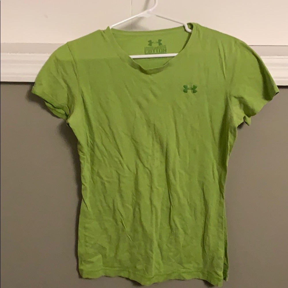 Under Armour lime green tee
